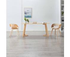 vidaXL Sedia da Pranzo Crema in Legno Piegato e Similpelle