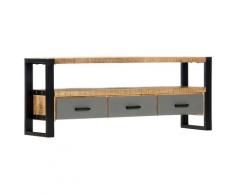 vidaXL Mobile Porta TV 130x30x50 cm in Legno Massello di Mango