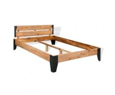 vidaXL Struttura Letto in Legno Massello di Acacia e Acciaio 140x200 cm