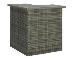 vidaXL Tavolo da Bar ad Angolo Grigio 100x50x105 cm in Polyrattan