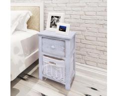 vidaXL Comodino in Legno Bianco