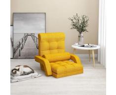 vidaXL Sedia da Terra Pieghevole Funzione Letto Tessuto Giallo Senape