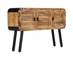 vidaXL Credenza in Legno Massello di Mango 120x30x76cm