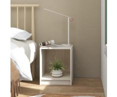 vidaXL Comodino Bianco 35,5x33,5x41,5 cm in Legno Massello di Pino