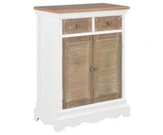 vidaXL Credenza Bianca 60x30x80 cm in Legno Massello
