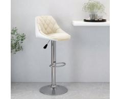 vidaXL Sgabello da Bar Crema e Bianco in Similpelle