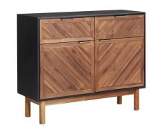 vidaXL Credenza 90x33,5x75 cm in Legno Massello di Acacia e MDF