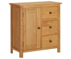 vidaXL Credenza 70x35x75 cm Legno Massello di Rovere