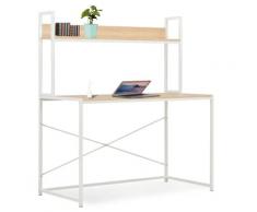 vidaXL Scrivania per Computer Bianca e Rovere 120x60x138 cm