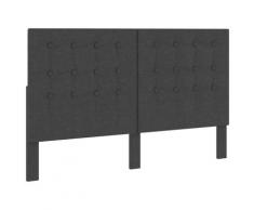 vidaXL Testiera Letto Trapuntata Grigio Scuro in Tessuto 160x200 cm