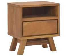 vidaXL Comodino 40x30x45 cm in Legno Massello di Teak