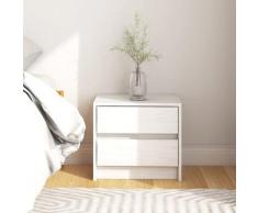 vidaXL Comodino Bianco 40x30,5x35,5 cm in Legno Massello di Pino
