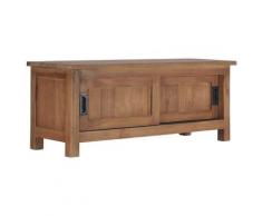 vidaXL Mobile Porta TV 90x30x35 cm in Legno Massello di Teak
