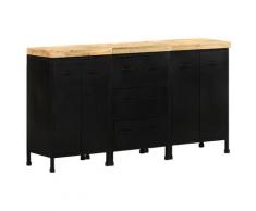 vidaXL Credenza con 3 Cassetti e 4 Ante in Massello di Mango Grezzo