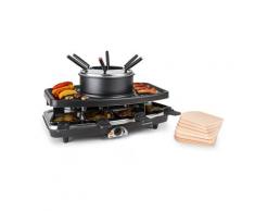 Entrecote, Grill 2in1 per Raclette & Fonduta, Pietra Naturale, 8 Persone, Sottopadella, 1100W