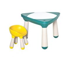 Set Tavolino Con Sedia Per Bambini In Abs Giallo E Verde