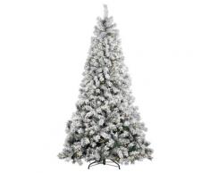 Albero Di Natale Artificiale Innevato 180 Cm 43 Rami 250 Luci Led Castagno Verde