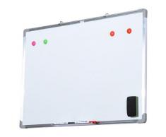 Lavagna Magnetica Da Parete 90x60 Cm In Alluminio Bianco