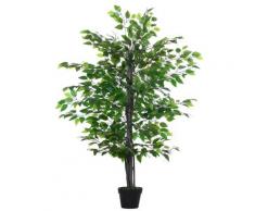 Pianta Artificiale Albero Baniano H145 Cm Con Vaso Verde