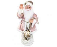 Babbo Natale H80 Cm Con Luci E Movimento Rosa