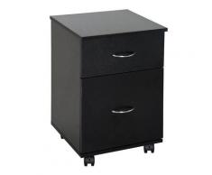 Cassettiera A Rotelle Da Ufficio Salvaspazio In Legno Nero 41x39x58 Cm