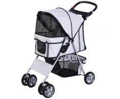 Passeggino Per Canii Pieghevole Grigio 75x45x97 Cm