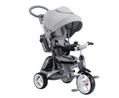 Triciclo Per Bambini Passeggino Seggiolino Reversibile 6in1 Happy Kids Grigio