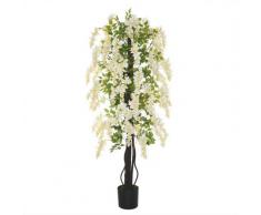 Pianta Artificiale Glicine Bianco H165 Cm Con Vaso