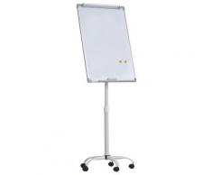 Lavagna Magnetica 62x60x194 Cm Con Ruote E Accessori Bianca