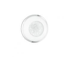 Plafoniera Tonda Vetro Decoro Cristalli K9 Cornice Cromo Lampada Led 14 Watt Luce Naturale Ambiente I-tiffany/pl30