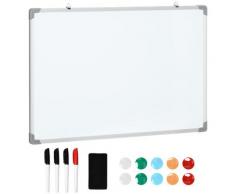 Lavagna Magnetica Bianca 90x60x1,8 cm con 4 Pennarelli 1 Gomma e 10 Magneti Inclusi...