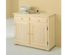 Mobile Credenza 2 Ante 2 Cassetti in Legno Abete Grezzo 107x39x85cm Fumer Country...