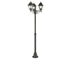 Lampada Palo Tre Luci Colore Nero per Esterno Linea Mini Quadrata Sovil...