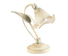Lume Elegante Decoro Floreale Metallo Diffusore Lampada da Tavolo Classica E14 Ambiente I-PRIMAVERA/L1...