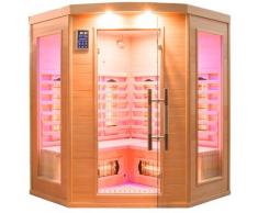 Sauna Finlandese ad Infrarossi 3/4 Posti 150x150 cm H190 in Legno di Abete Apollon 3C...
