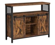 Credenza da Buffet con Ante Scorrevole 100x33x80 cm Nero...