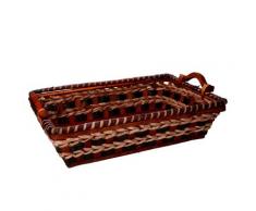 Cesta in Vimini intreccio crema noce rettangolare cm 53x38xh13...