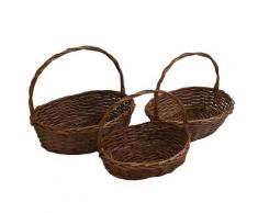 Set 3 Ceste in Vimini naturale ovale...
