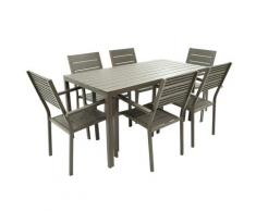 Set Tavolo e 6 Sedie da Giardino in Acciaio Altair Marrone...