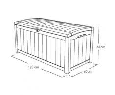Baule Cassapanca da Esterno 128x61x65 cm in Resina Effetto Legno Keter Glenwood Marrone...