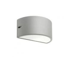 Lampada Applique Mezza Luna Chiusa Colore Alluminio per Esterno Linea Umbe Sovil...
