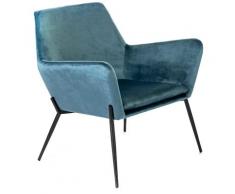 Poltrona 71,5x54x70 cm in Metallo e Velluto Blu...