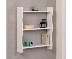 Piattaia in Legno 60x15x71 cm Bianco...