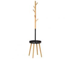 Appendiabiti da Terra 40x40x179 cm con Tavolino Nero e Legno...