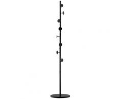Appendiabiti da Terra 35x35x170 cm in Acciaio Base in Marmo Nero...