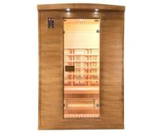 Sauna Finlandese ad Infrarossi 2 Posti 140x110 cm H200 in Legno di Abete Spectra 03R...