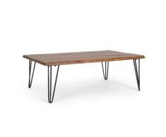 Tavolino Basso 120x80x40 cm in Acciaio e Legno...
