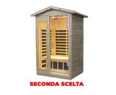 Sauna Finlandese ad Infrarossi 2 posti 125x105 cm in Legno di Cedro Canadese H188 Vorich Esterno Seconda Scelta...