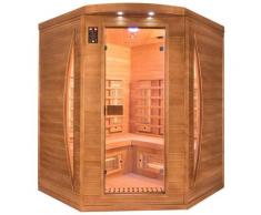 Sauna Finlandese ad Infrarossi 3 Posti 160x160 cm H200 in Legno di Abete Spectra 04C...