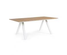 Tavolo Elias 200x100 cm Bianco in Alluminio...